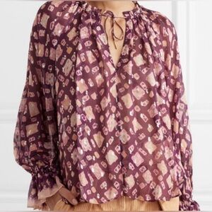 Ulla Johnson Naliah Maroon Long Sleeve Top ~ Sz 6